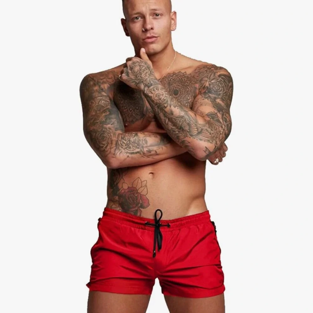 Men’s Red Swim Trunks, size large